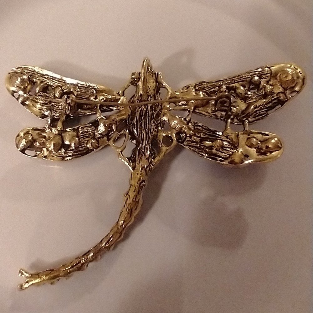 Gorgeous Rhinestone Dragonfly Brooch - Picture 3 of 4